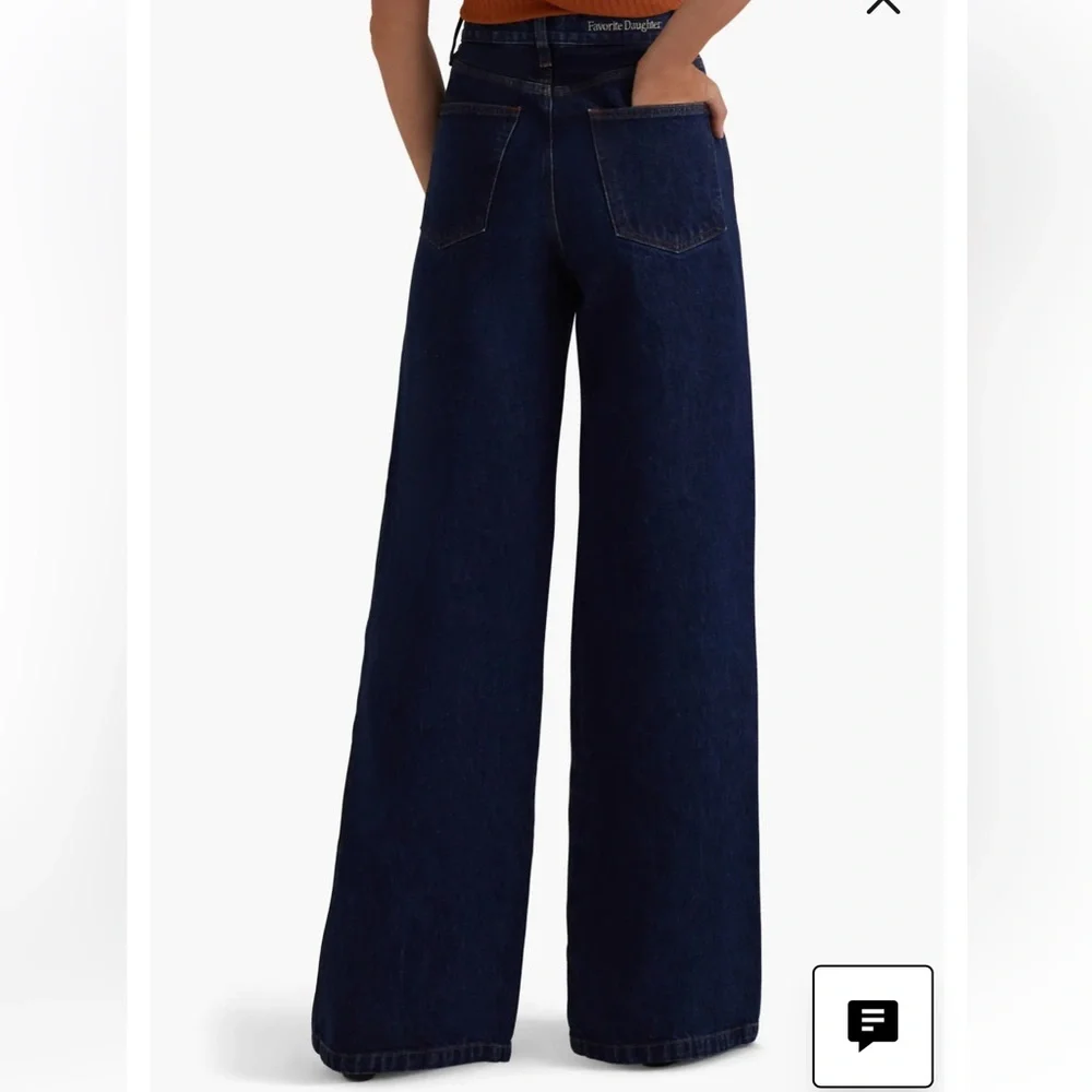 Favorite Daughter Dark Blue Wide Leg Jeans - Picture 2 of 8